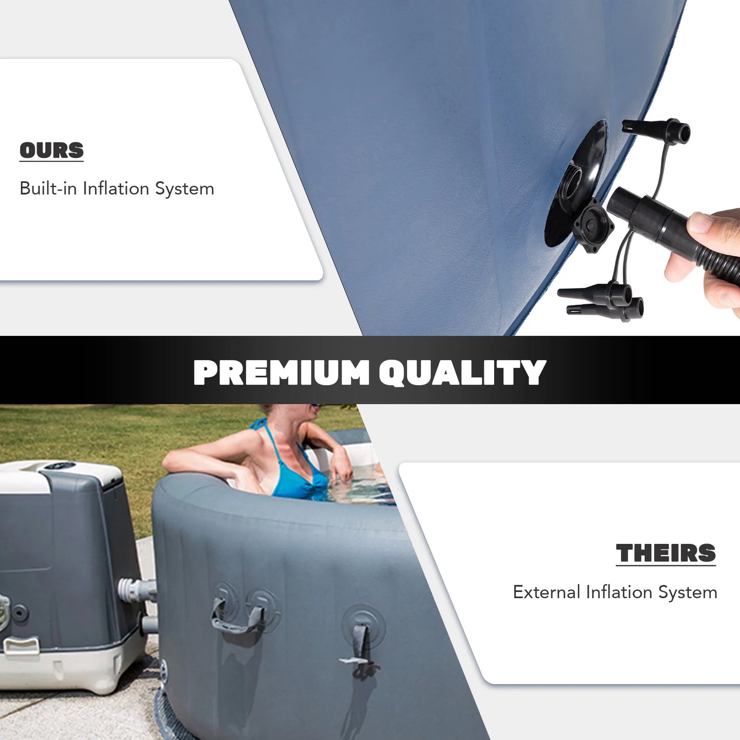 CO-Z Outdoor Inflatable Hot Tub Spa With Heater And Jets