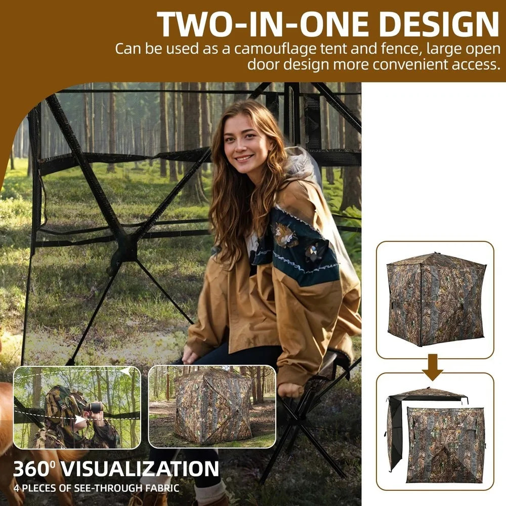 360 Degree Hunting Blind With Open Door For 2-3 People