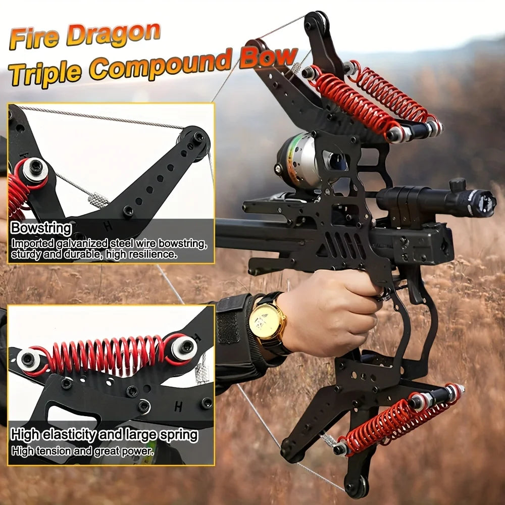 High Concerned Fire Dragon Dual Use Compound Bow With Reel