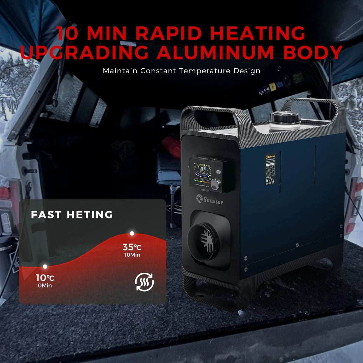 Sunster Diesel Air Heater with Remote Control for Vehicles