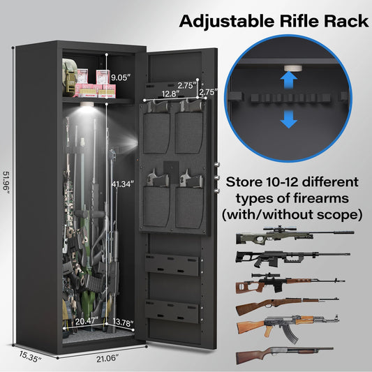Kavey Biometric Gun Safe With Magnetic Induction Light