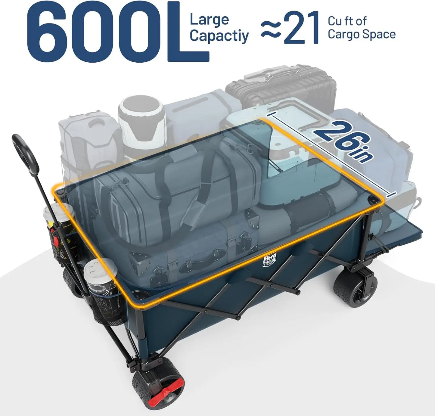 Beast Wagon 600L Folding All Terrain Wagon With Big Wheels