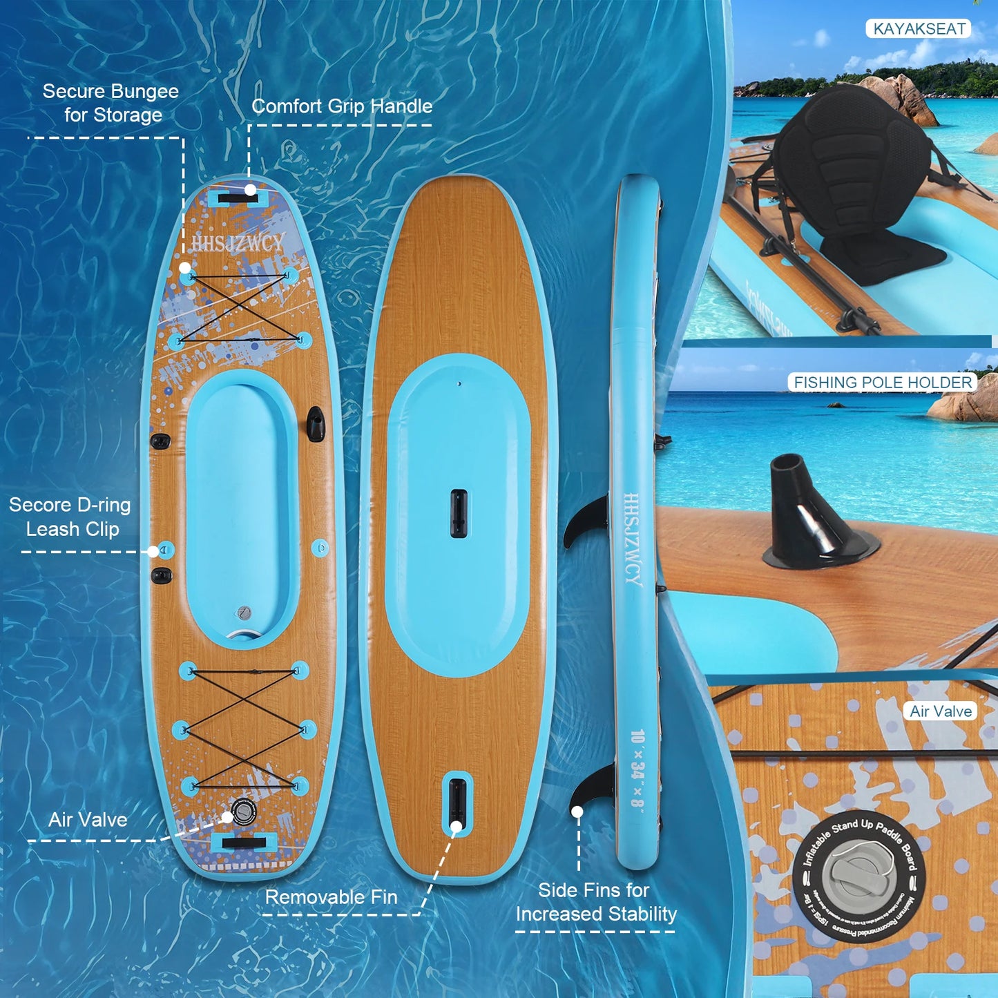 HHSJZWCY Inflatable Stand Up Paddle Board Kayak With Seat