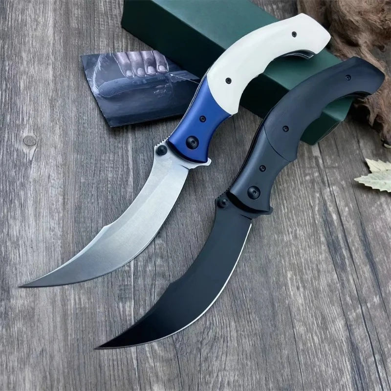 DIY Supplies Folding Pocket Knife 8Cr13Mov Wood Handle EDC