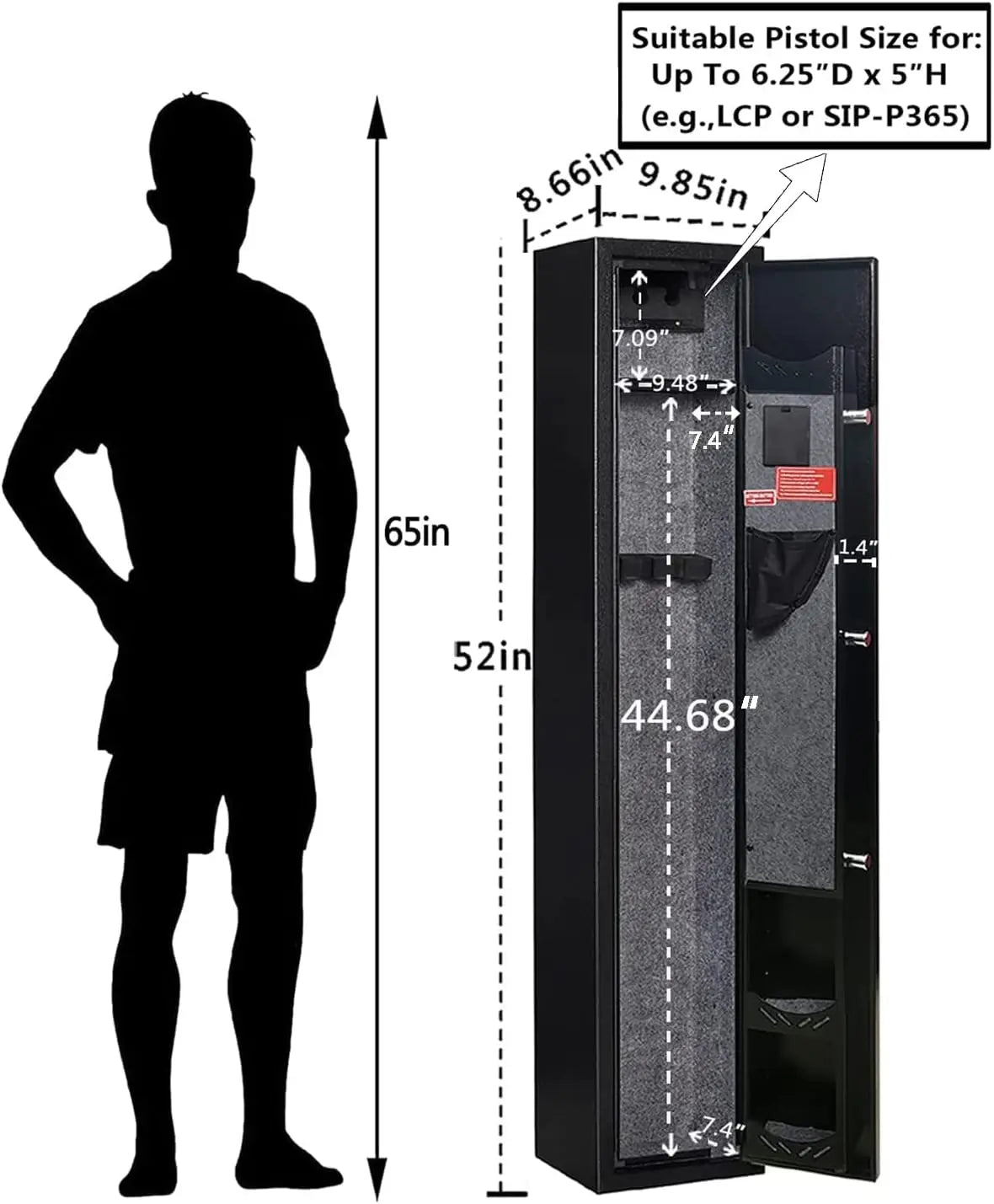 Two Gun Electronic Safe For Home Use Quick Access Cabinet