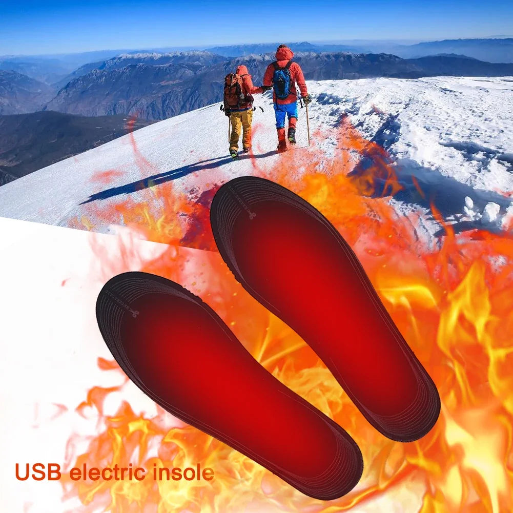 AZURAOKEY USB Heated Shoe Insoles Thermal Foot Warmer