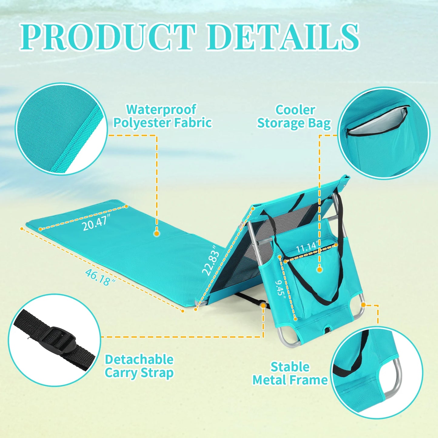 AUKYGGUS Foldable Beach Lounger Lightweight Sun Chair