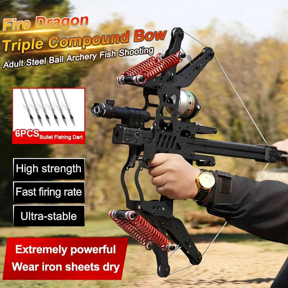 High Concerned Fire Dragon Dual Use Compound Bow With Reel