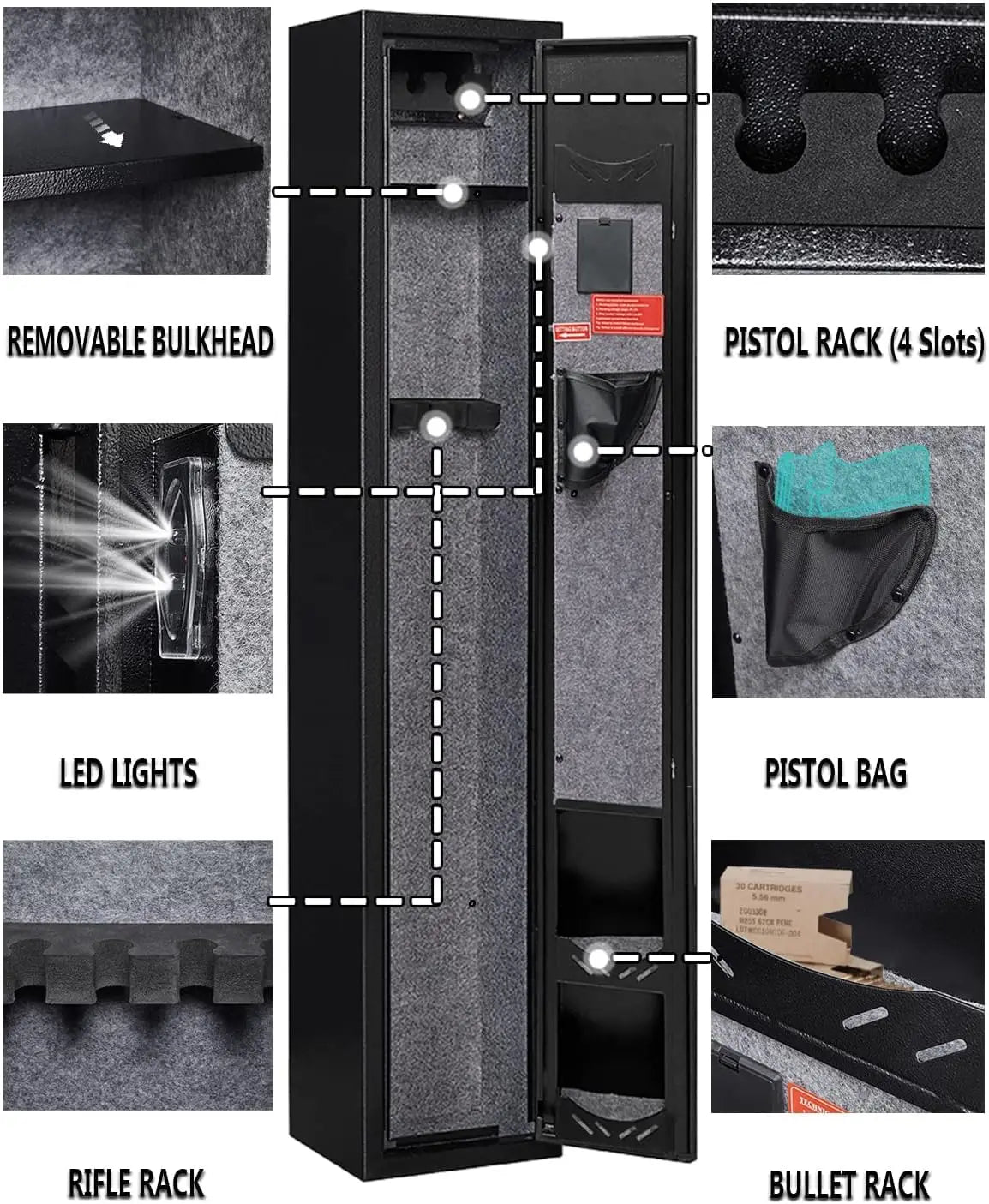 Two Gun Electronic Safe For Home Use Quick Access Cabinet