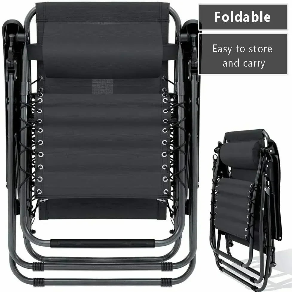 Folded Outdoor Foldable Zero Gravity Chairs With Cup Holders