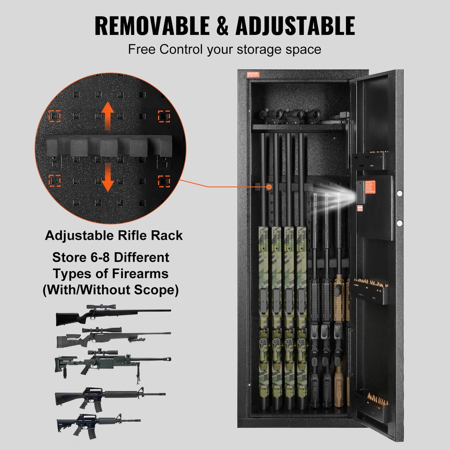 VEVOR Rifle Safe With Lock And Digital Keypad Storage