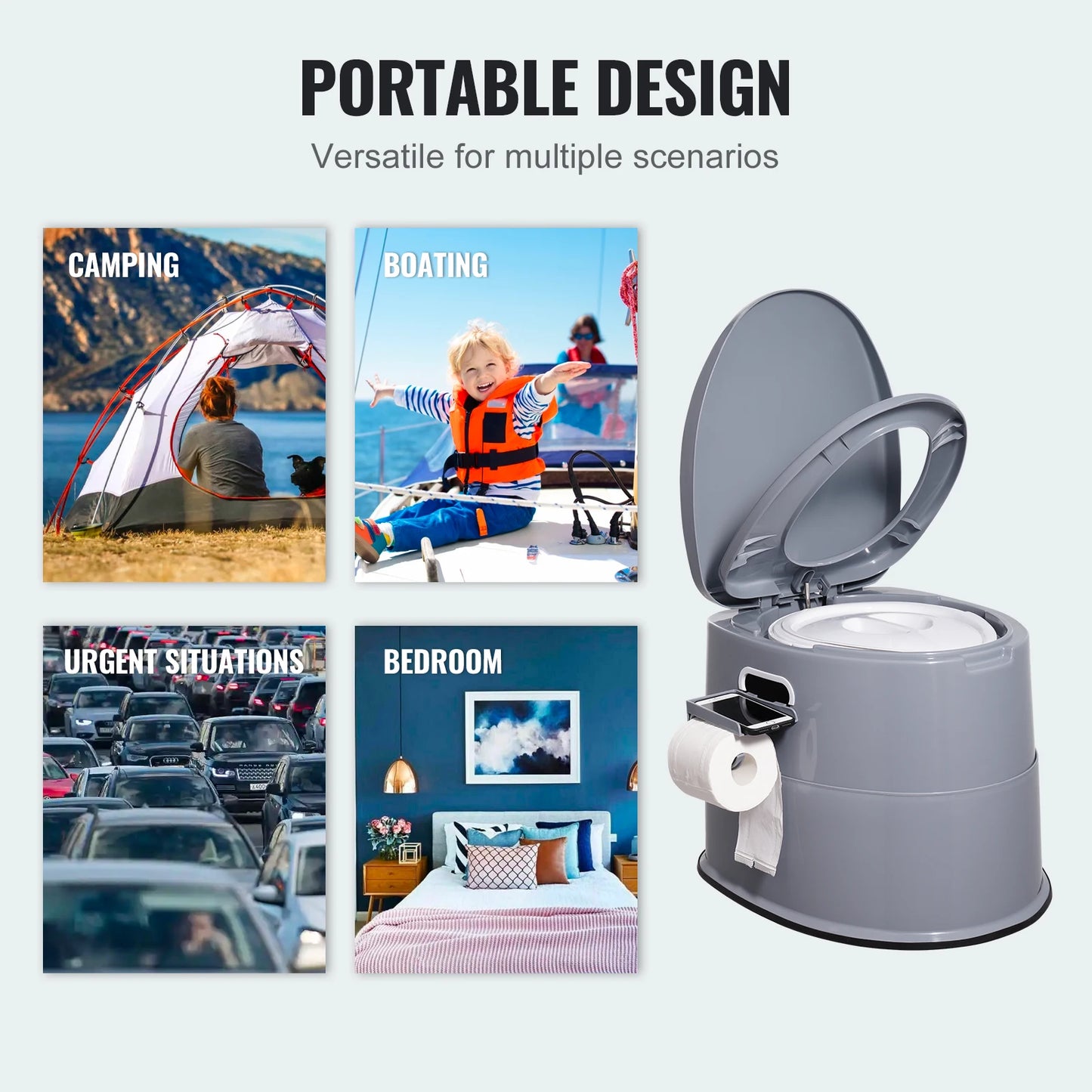 SucceBuy Portable Camping Toilet Porta Potty With Bucket