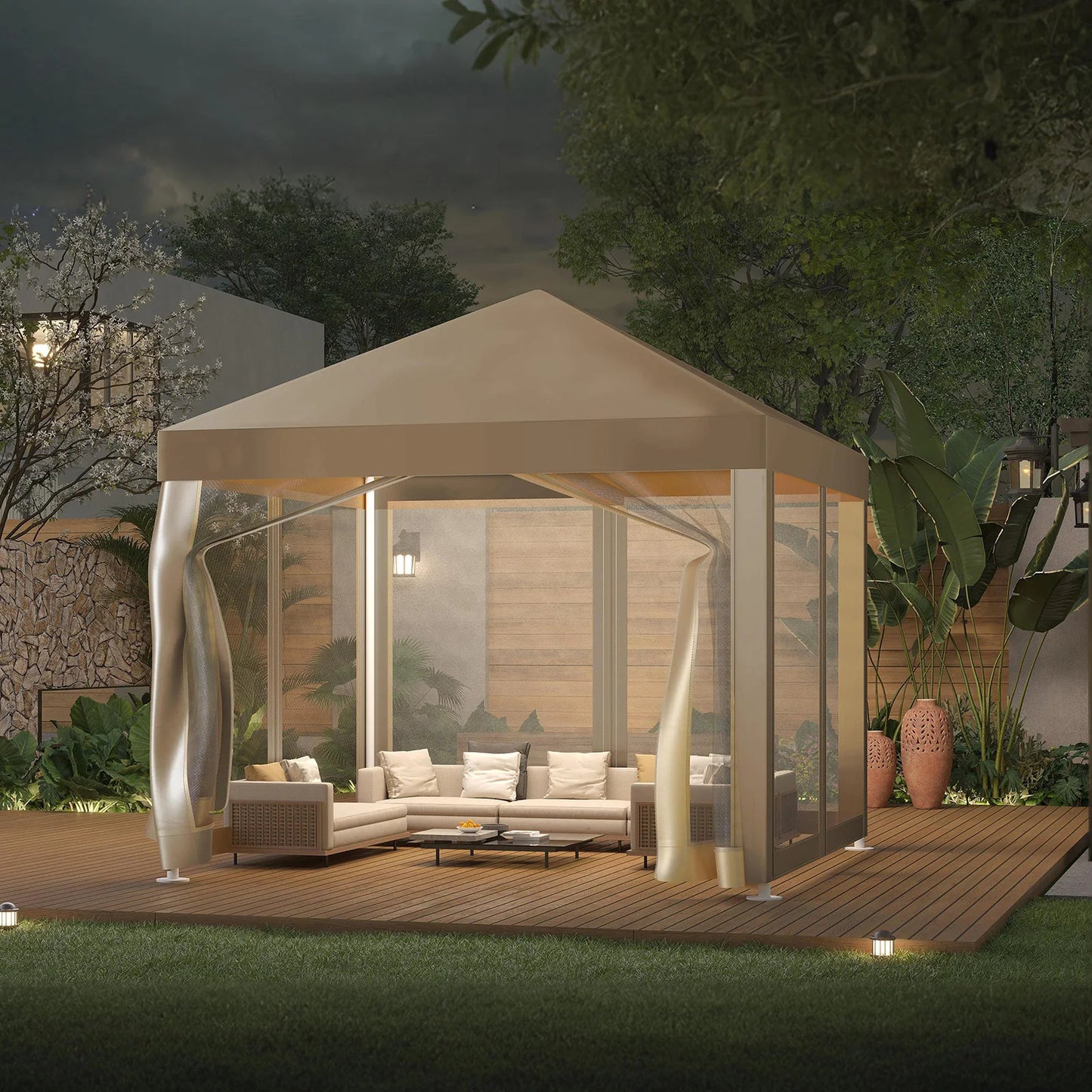 MORNGARDO Mosquito Net Gazebo Canopy for Outdoor Backyard Patio