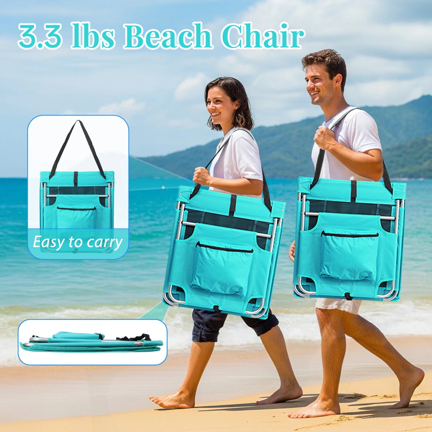 AUKYGGUS Foldable Beach Lounger Lightweight Sun Chair