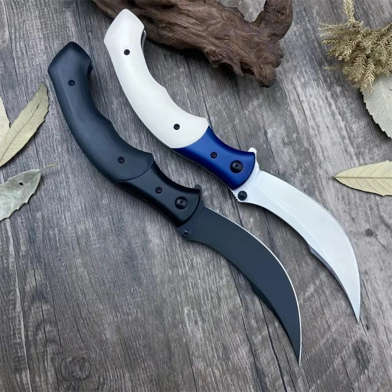 DIY Supplies Folding Pocket Knife 8Cr13Mov Wood Handle EDC