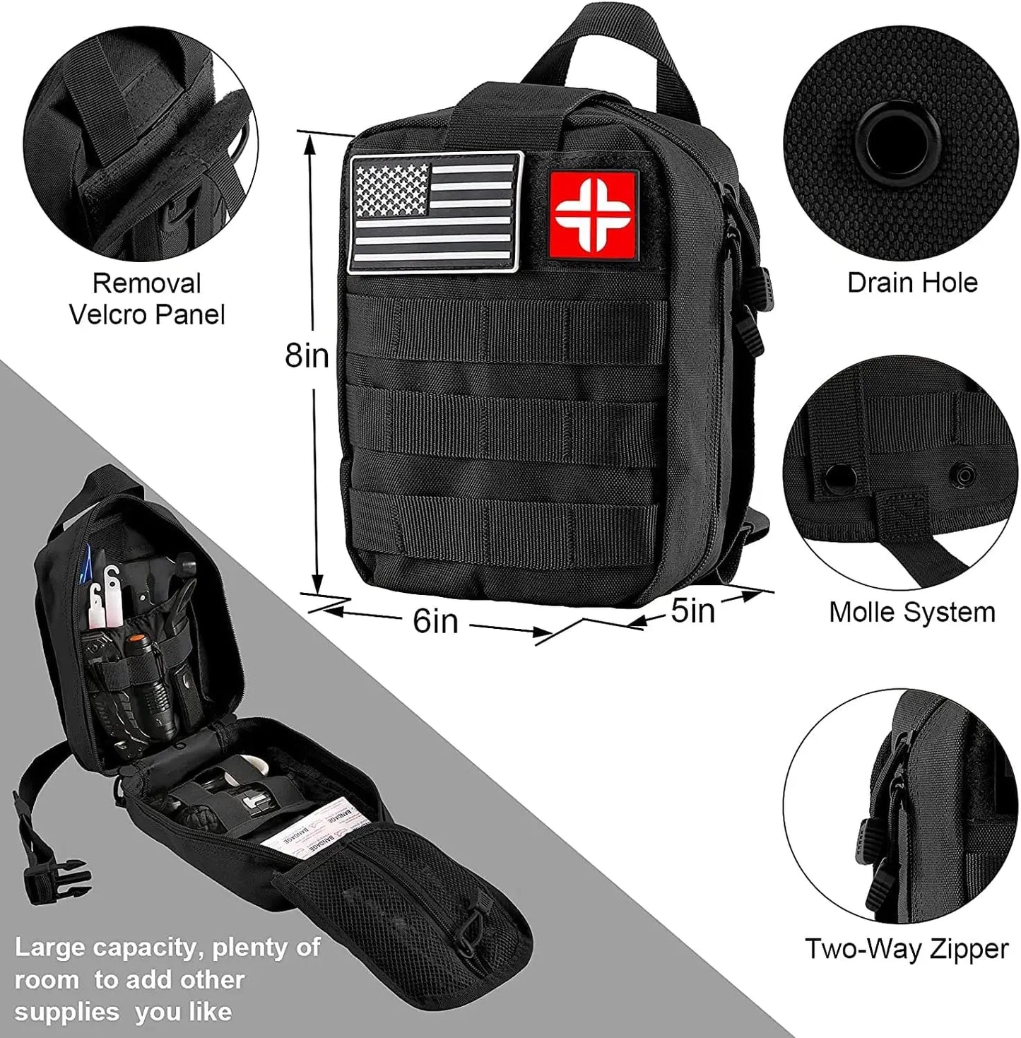 Survival Kit For Outdoor Emergency Gear With Molle Pouch Camping