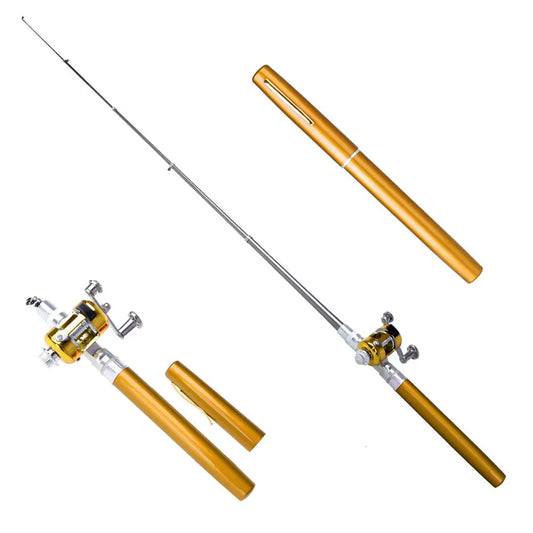 Mini Telescopic Pocket Pen Fishing Rod And Reel Kit