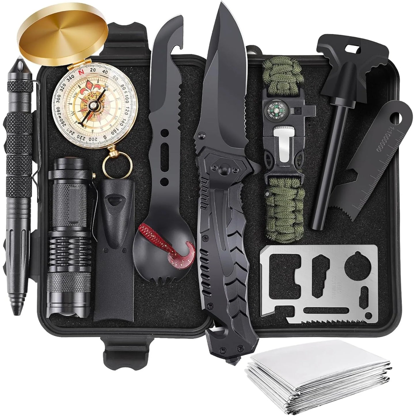 Hign-concerned 13 In 1 Survival Kit Tactical Gear Outdoors