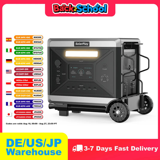 SolarPlay Q2501 Portable Power Station 2160Wh LiFePO4