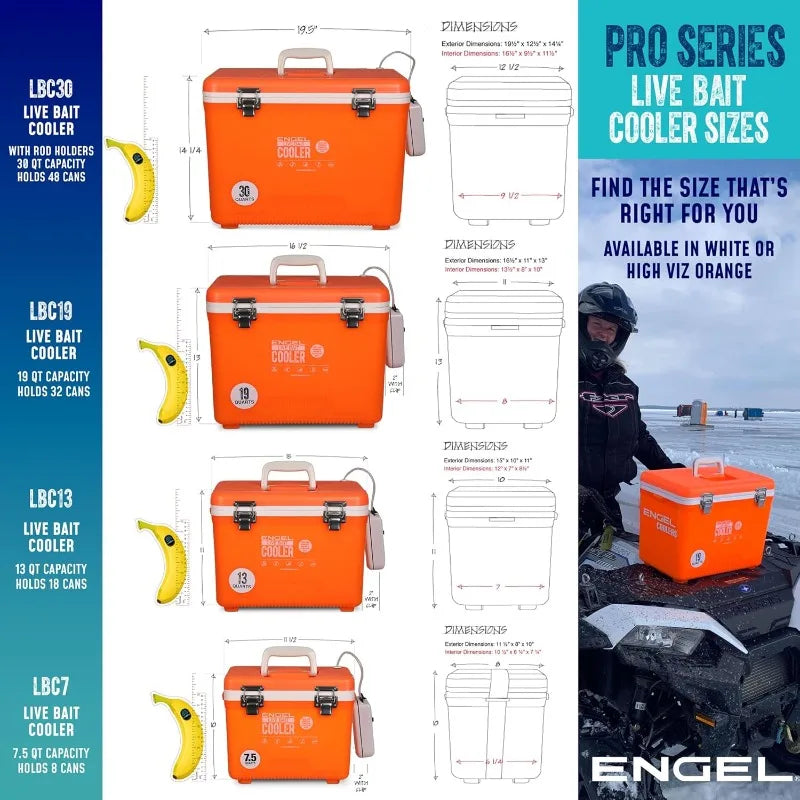 YTYIN Minnow Bait Cooler Box With Aerator Pump Portable