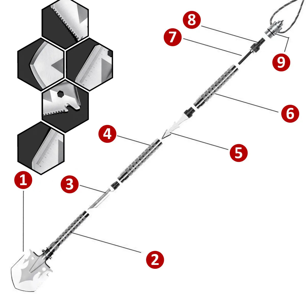 Skywolfeye Multi Tool Folding Shovel for Outdoor Survival