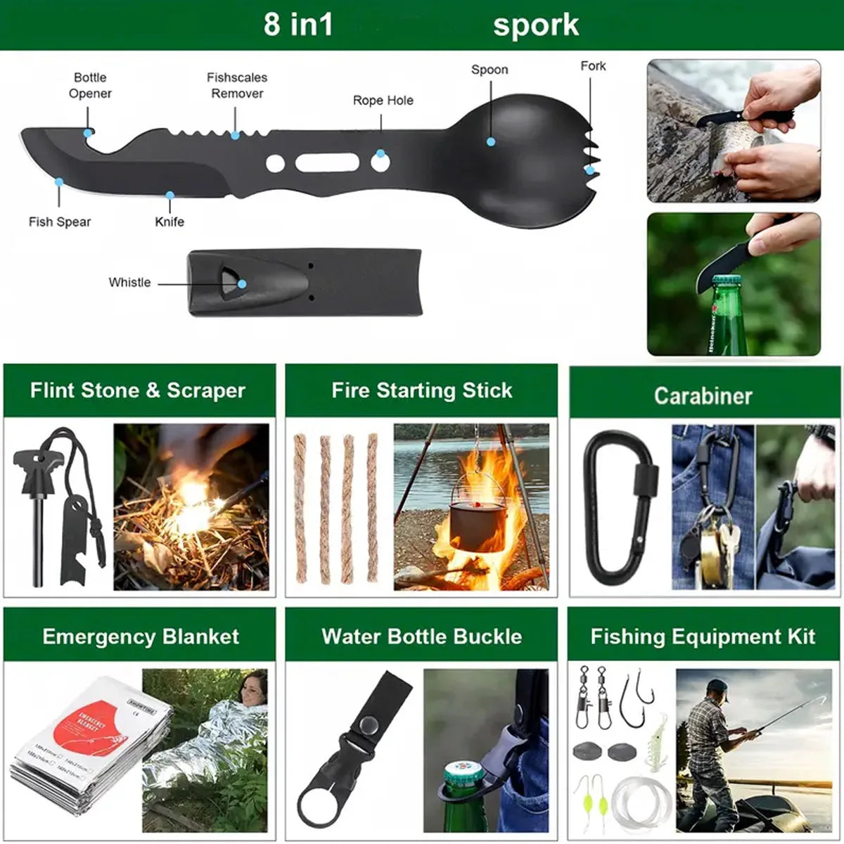 Hign Concerned Outdoor Survival First Aid Kit Emergency Gear