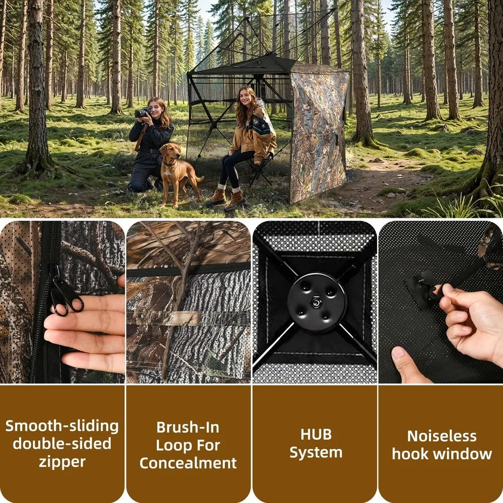 360 Degree Hunting Blind With Open Door For 2-3 People