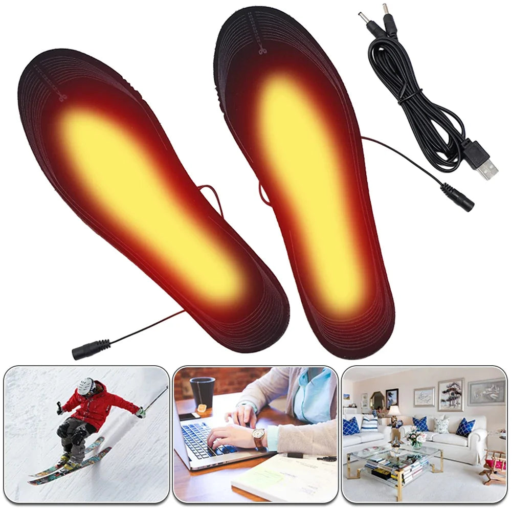AZURAOKEY USB Heated Shoe Insoles Thermal Foot Warmer