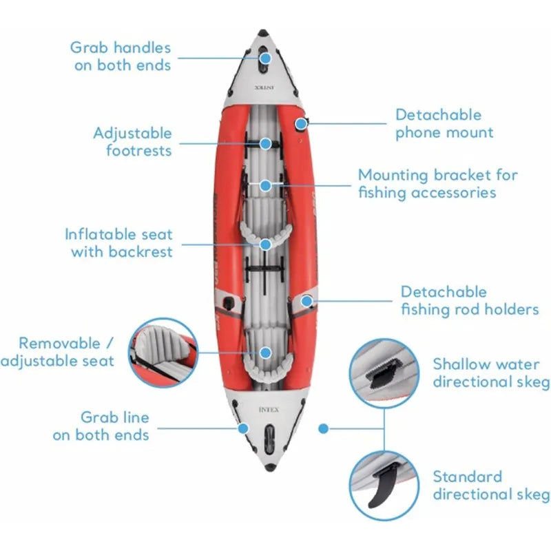 Excursion Pro K2 Inflatable Kayak Set With Deluxe Paddles