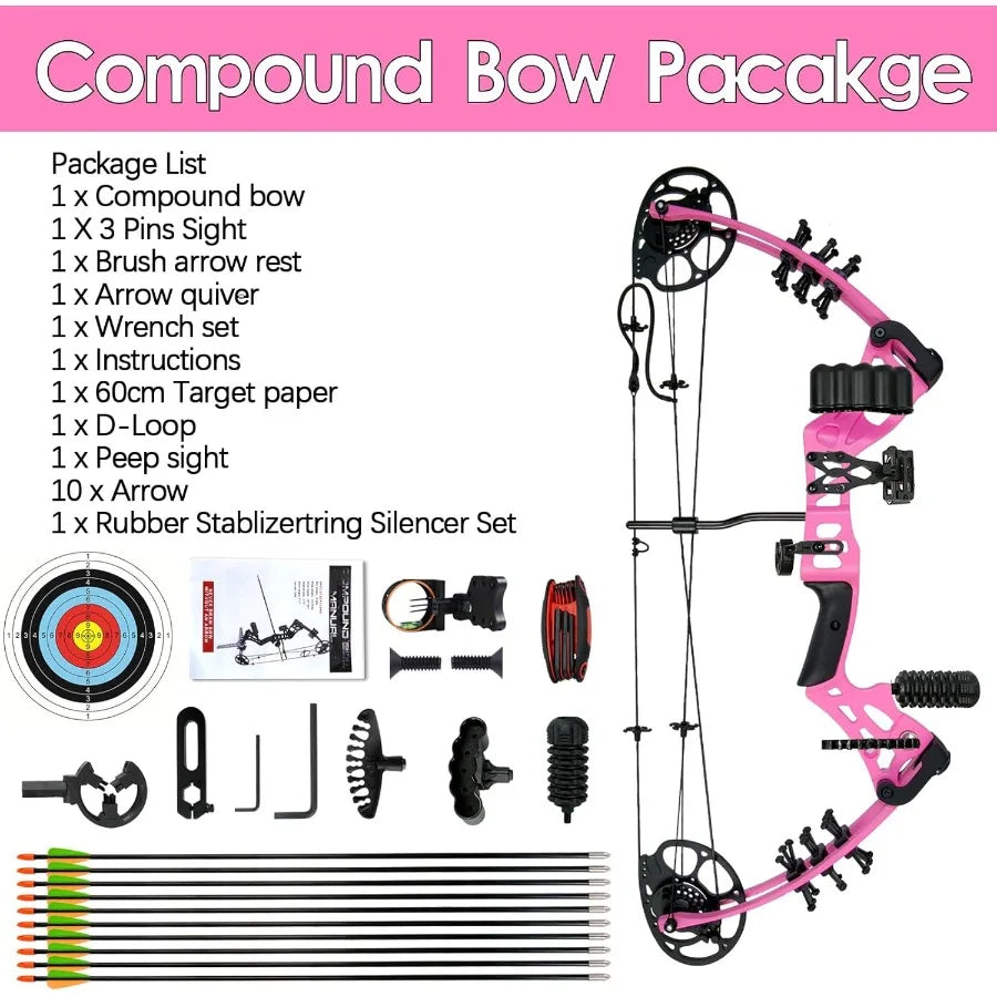Youth Compound Bow Set For Teens With Archery Gear Max 260fps Speed Adjustable Right