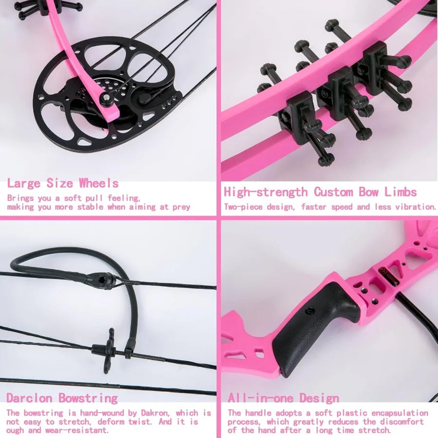 Youth Compound Bow Set For Teens With Archery Gear Max 260fps Speed Adjustable Right