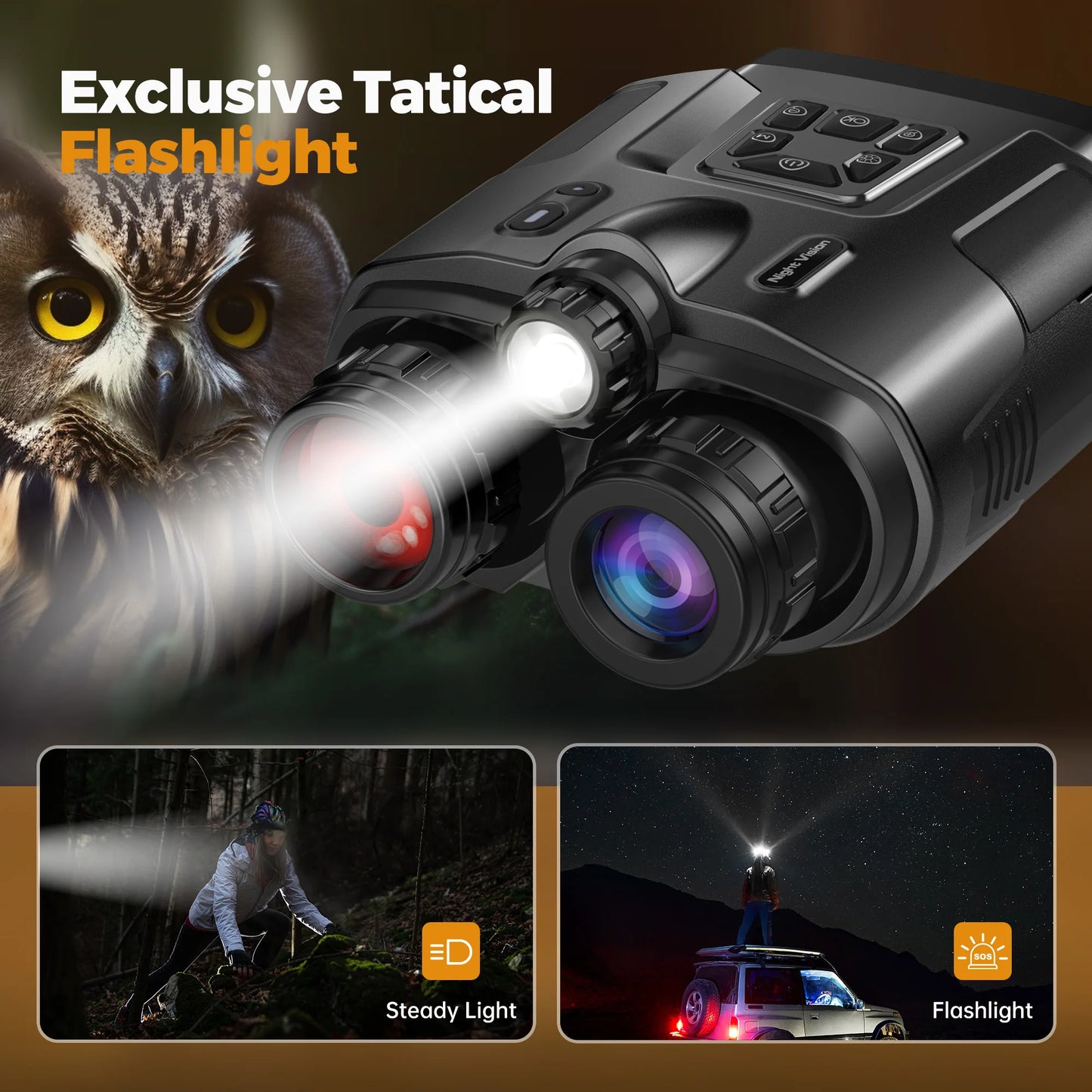 DIYIMI Night Vision Binoculars 4K Infrared 8X Digital Zoom