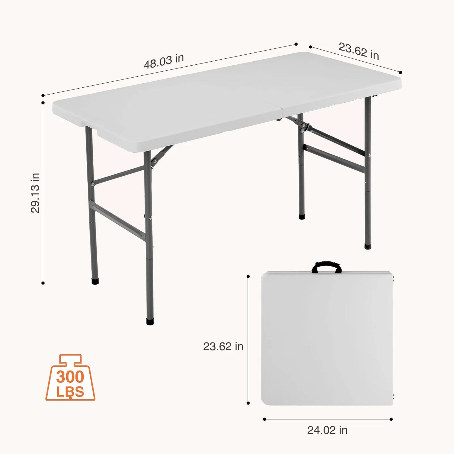 JHK Portable Folding Outdoor Table Heavy Duty With Carrying Handle