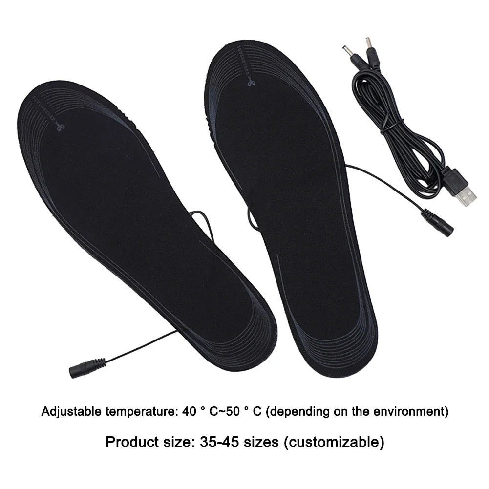 AZURAOKEY USB Heated Shoe Insoles Thermal Foot Warmer