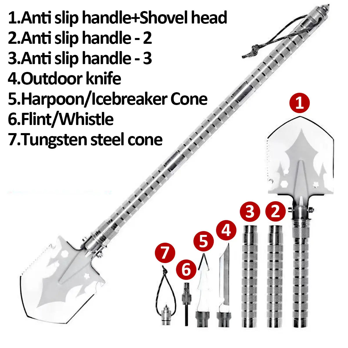 Skywolfeye Multi Tool Folding Shovel for Outdoor Survival