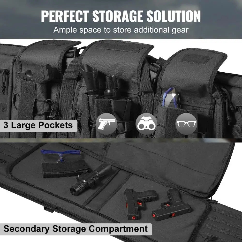 Hignconcerned Tactical Double Rifle Bag Lockable Zipper