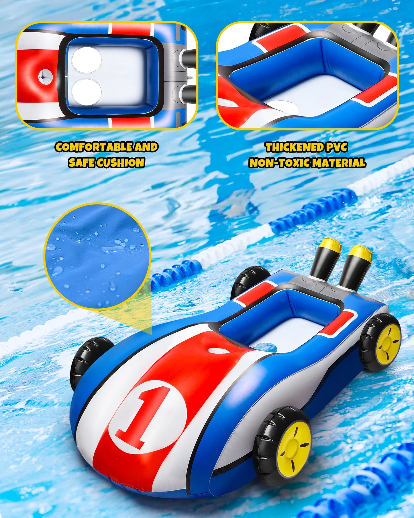 Hot Bee Inflatable Pool Float With Water Gun Ride On Toy