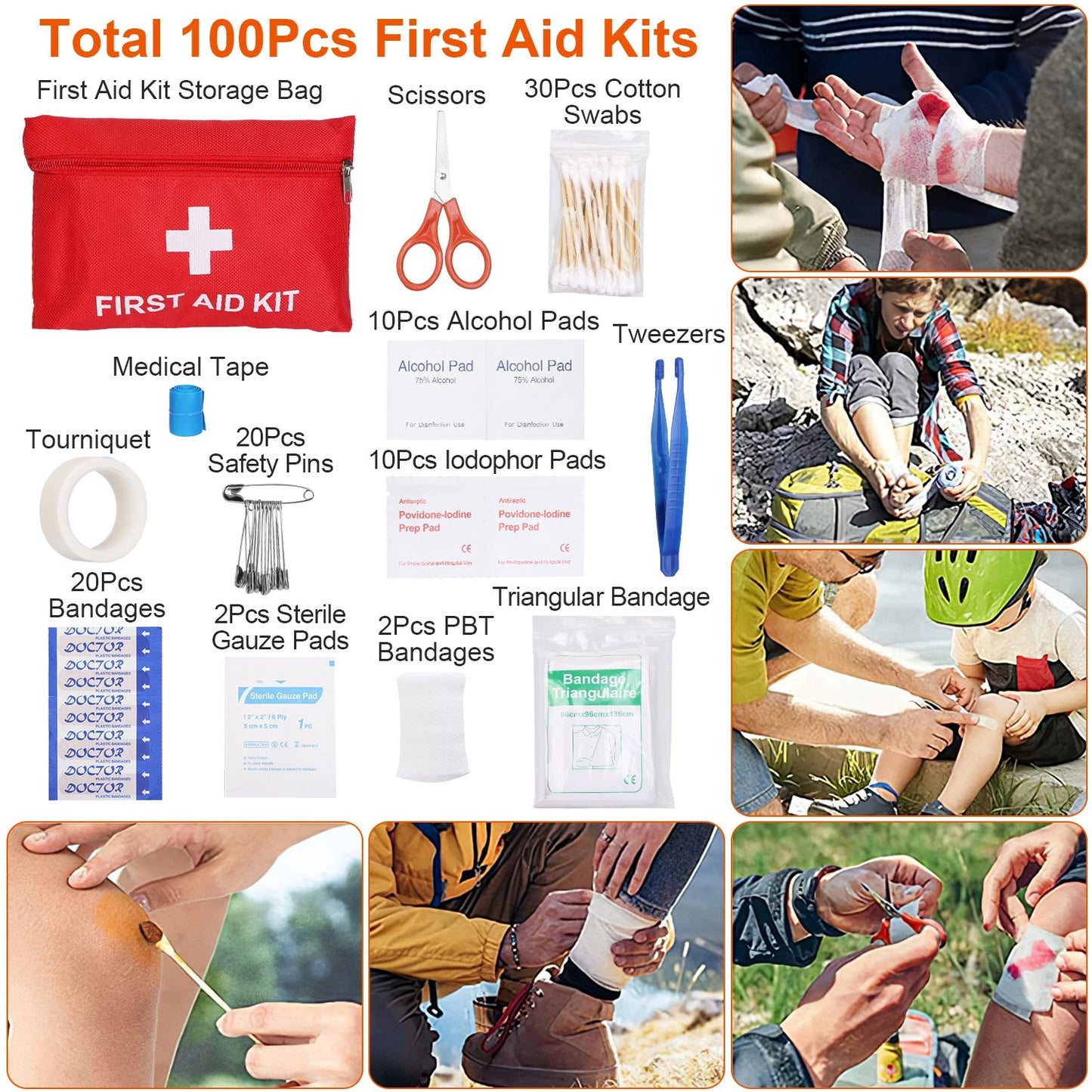 AUKYGGU 125 In 1 Emergency Kit Outdoor Survival First Aid