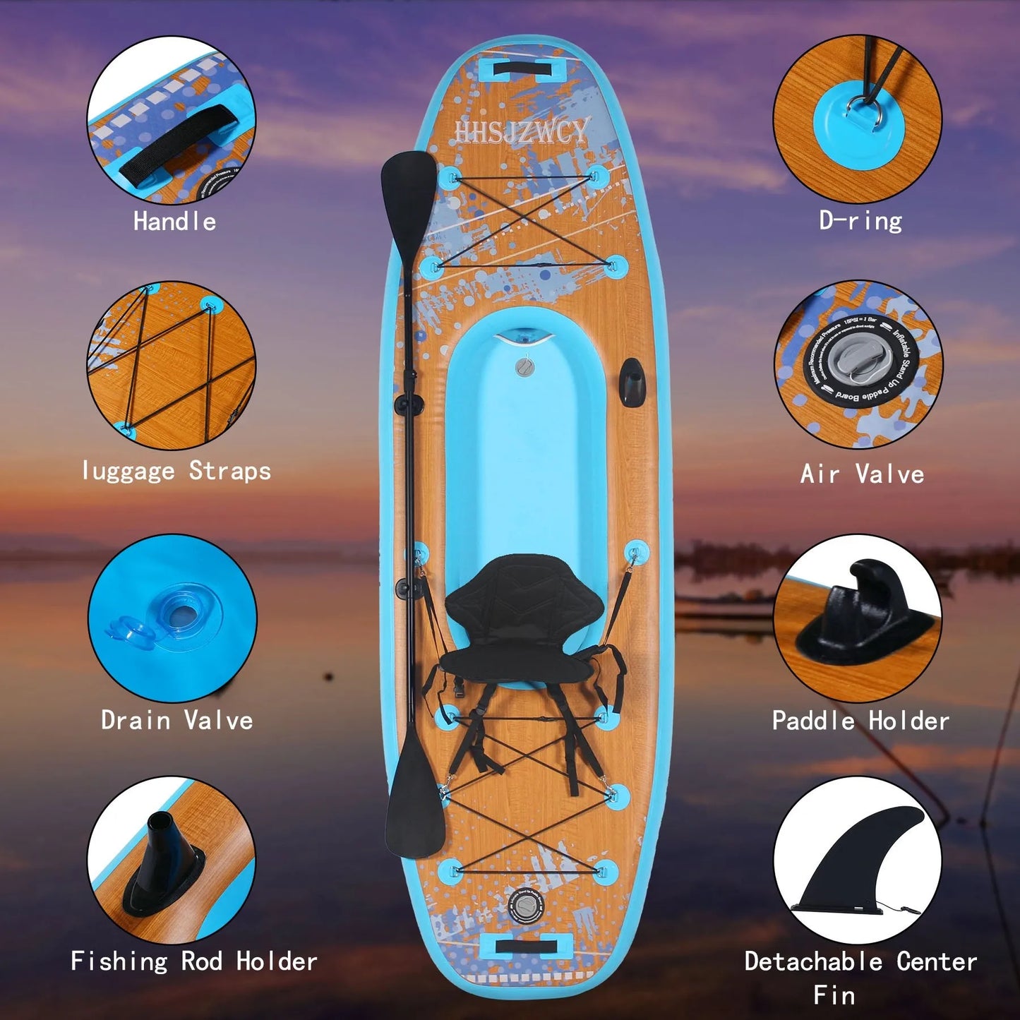 HHSJZWCY Inflatable Stand Up Paddle Board Kayak With Seat