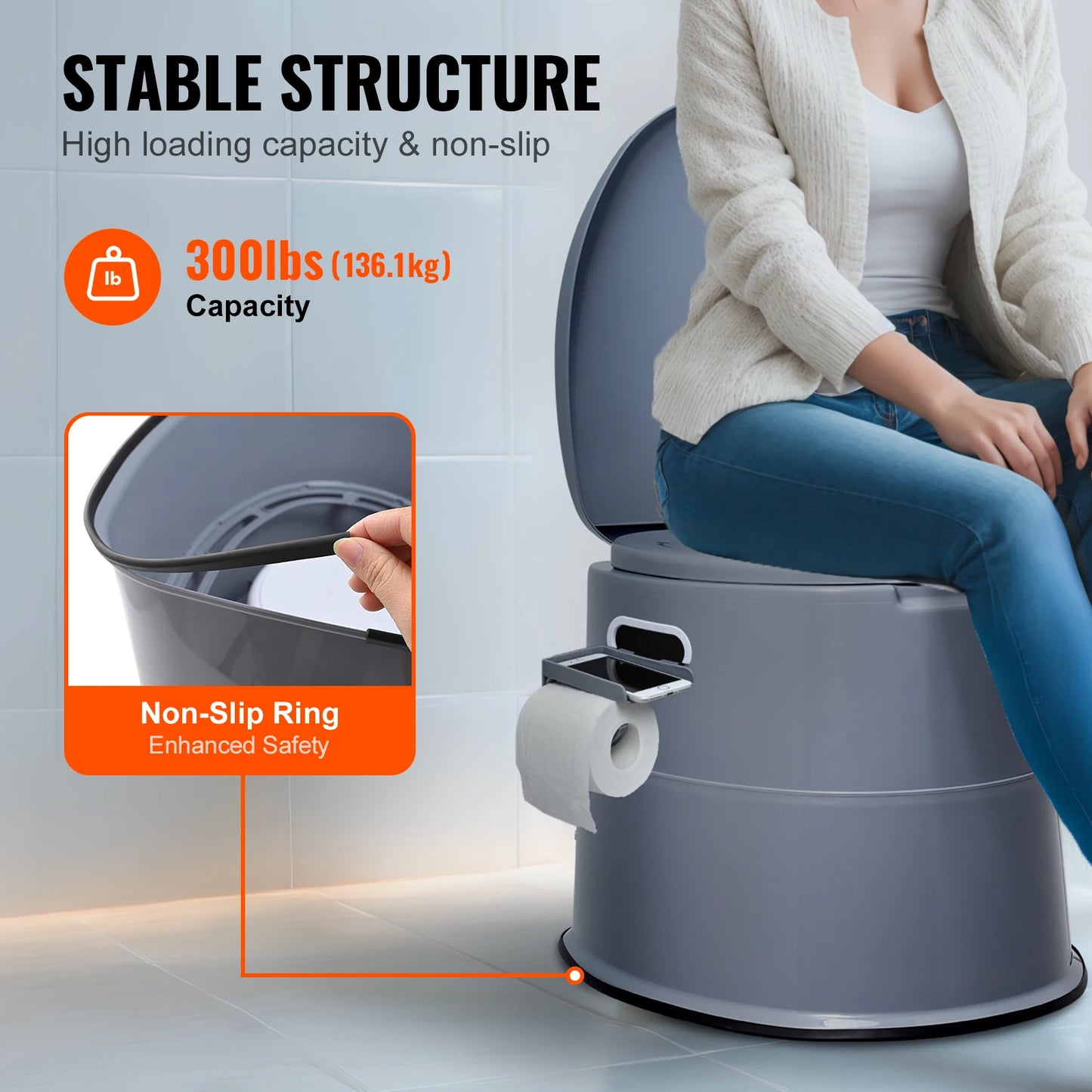 SucceBuy Portable Camping Toilet Porta Potty With Bucket