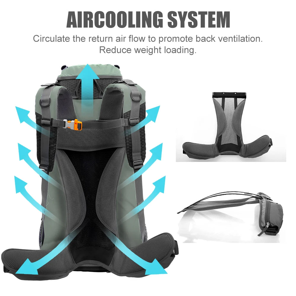 WEST TUNE Explorer Internal Frame Backpack With Rain Cover