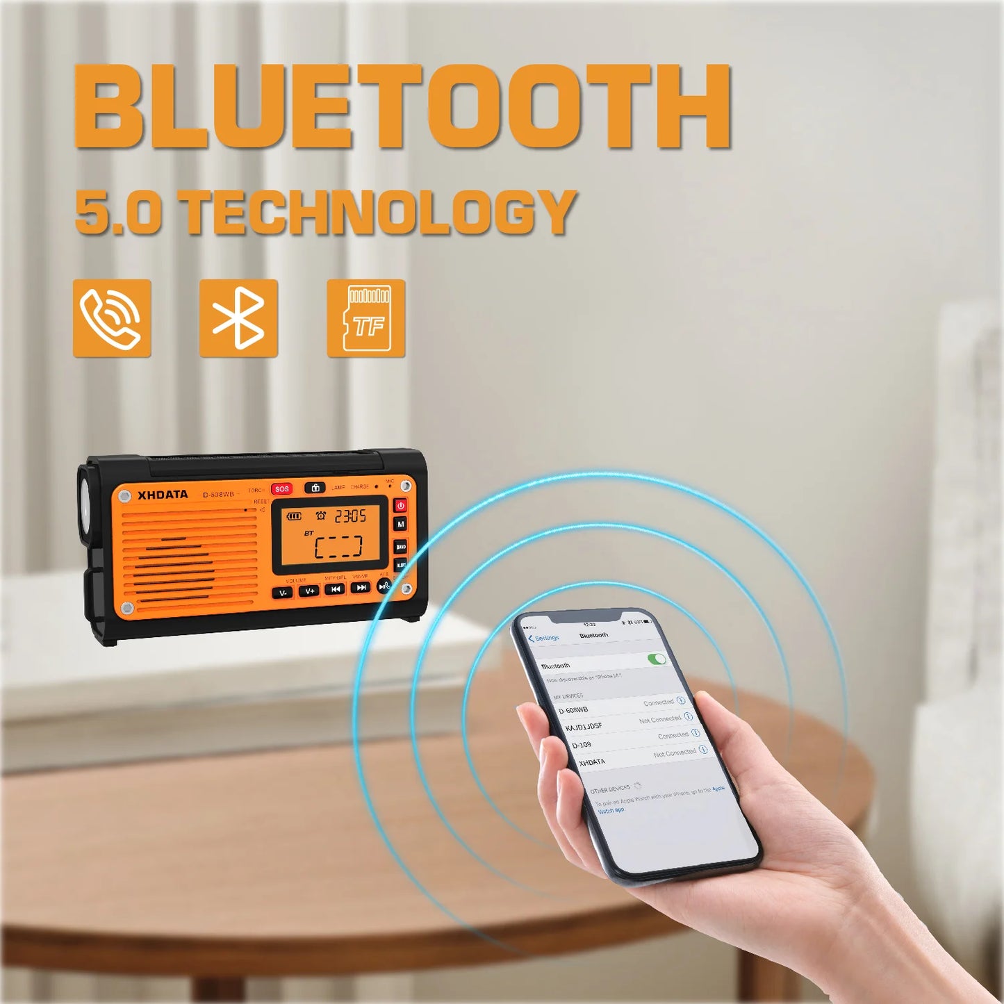 XHDATA D 608WB Emergency Crank Weather Radio FM AM NOAA