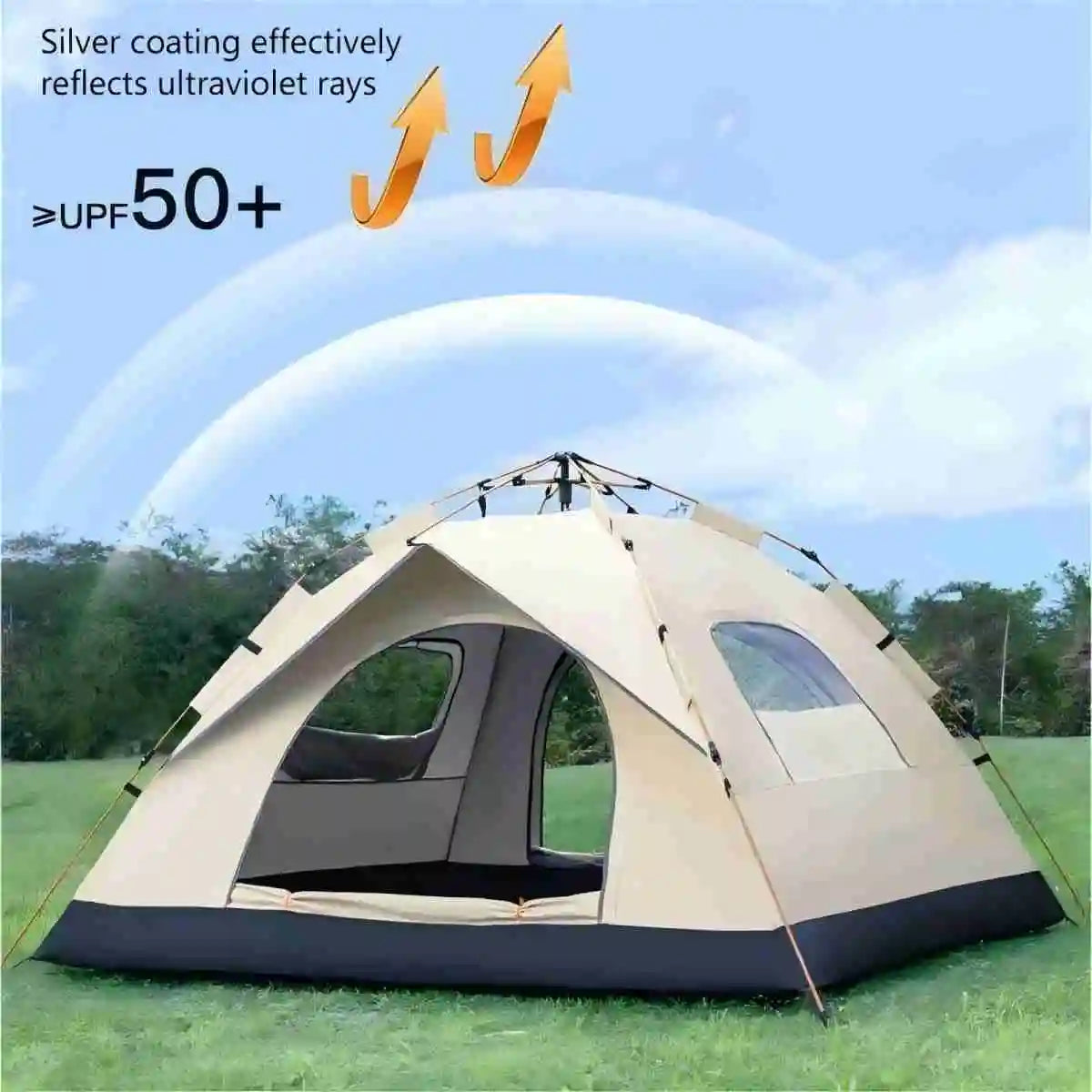 Pakicetus Outdoor Shelter Sunshade Camping Tent With Two Doors