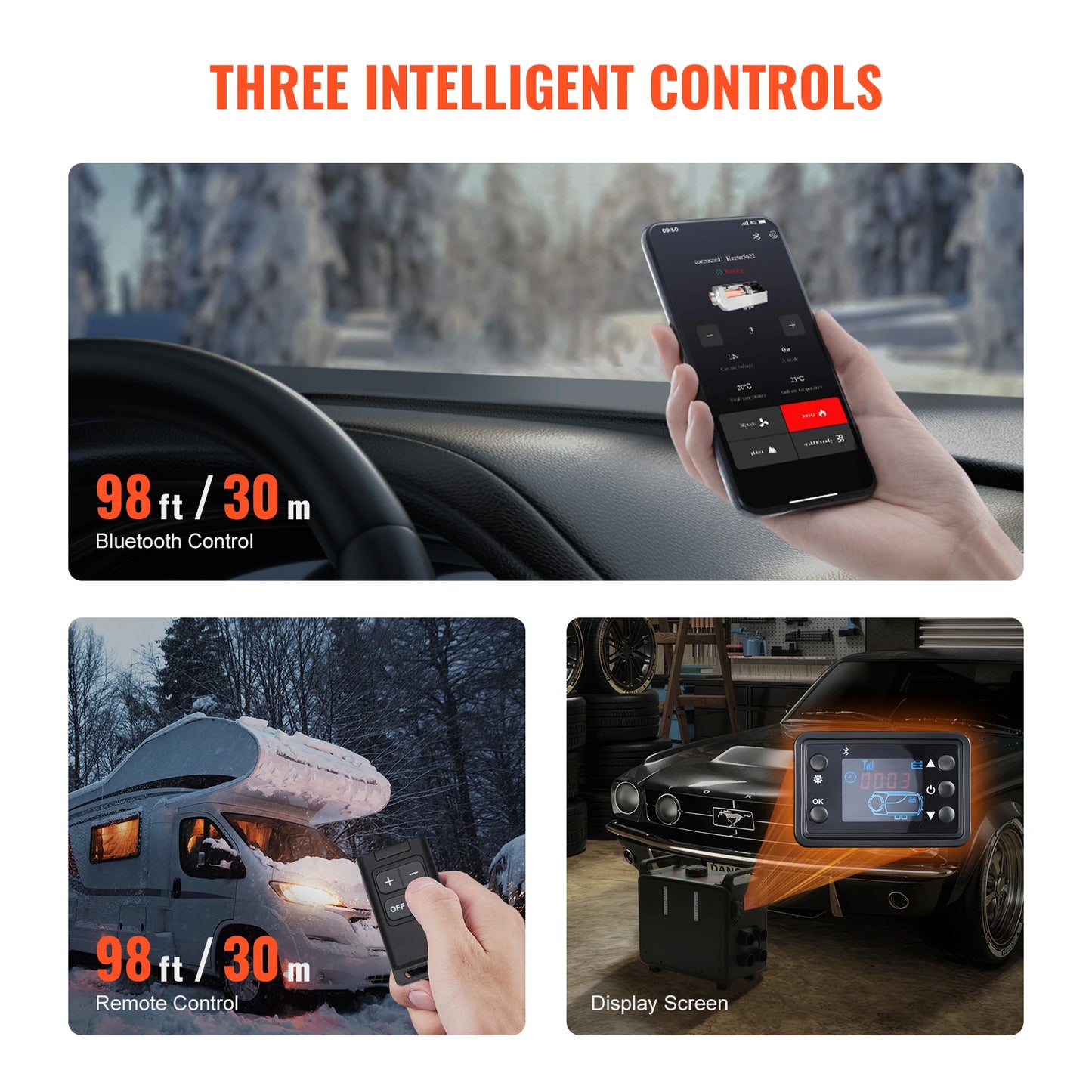 SucceBuy 8KW Diesel Air Heater 12V 24V Bluetooth Remote