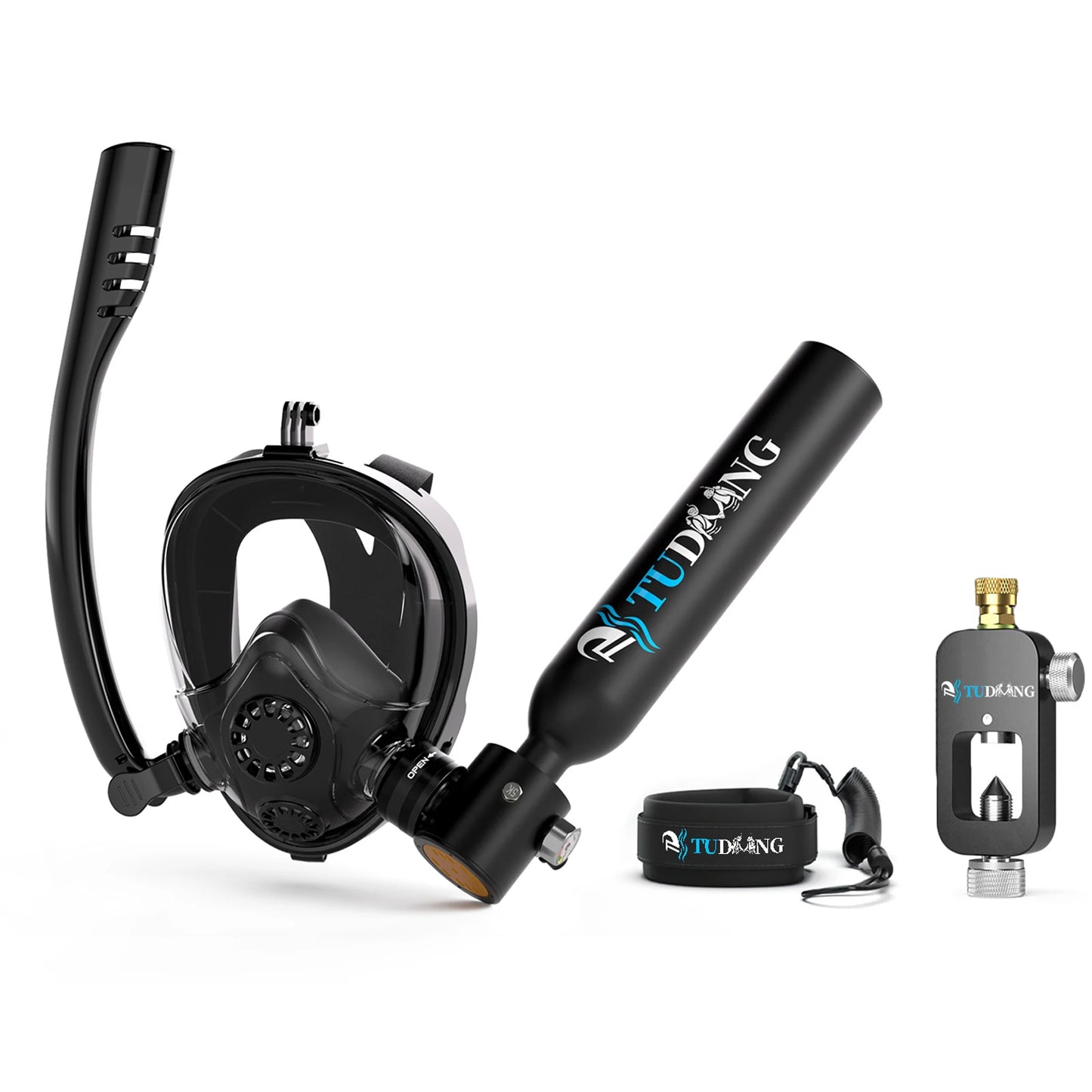 TUDIVING Mini Scuba Tank With Mask Portable Underwater Breathing Training