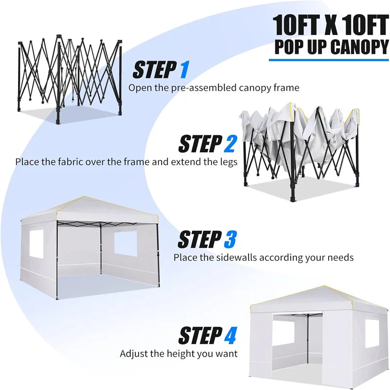 Tooluck Pop Up Canopy Tent With Sidewalls And Roll Up Mesh Windows Gazebo
