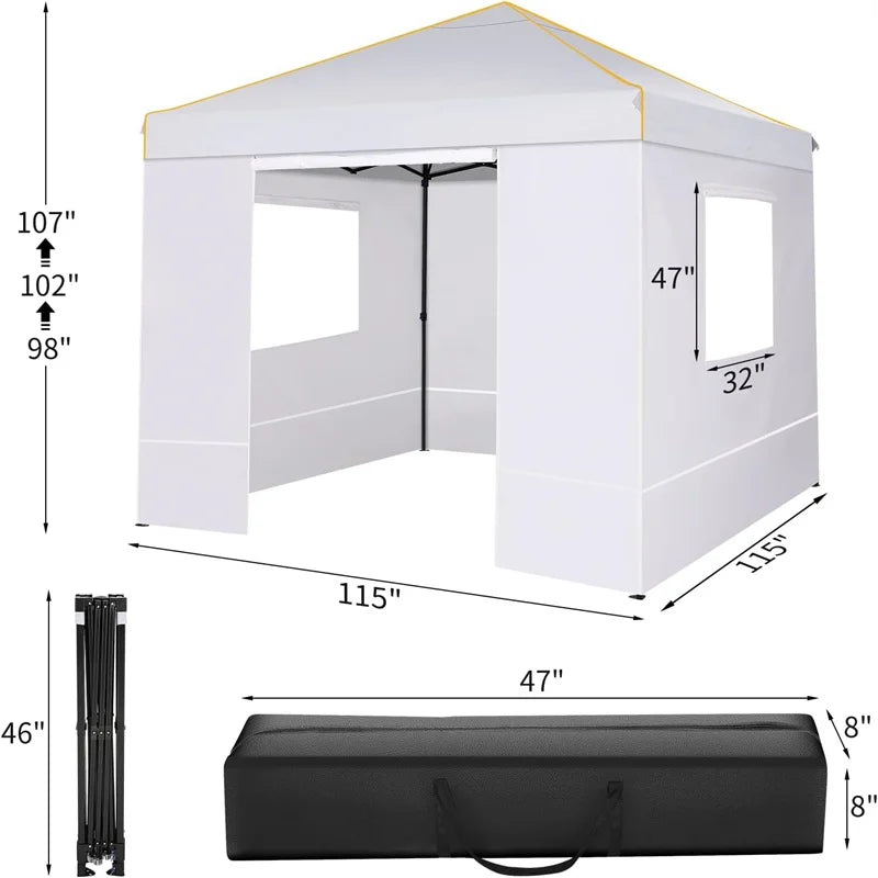 Tooluck Pop Up Canopy Tent With Sidewalls And Roll Up Mesh Windows Gazebo