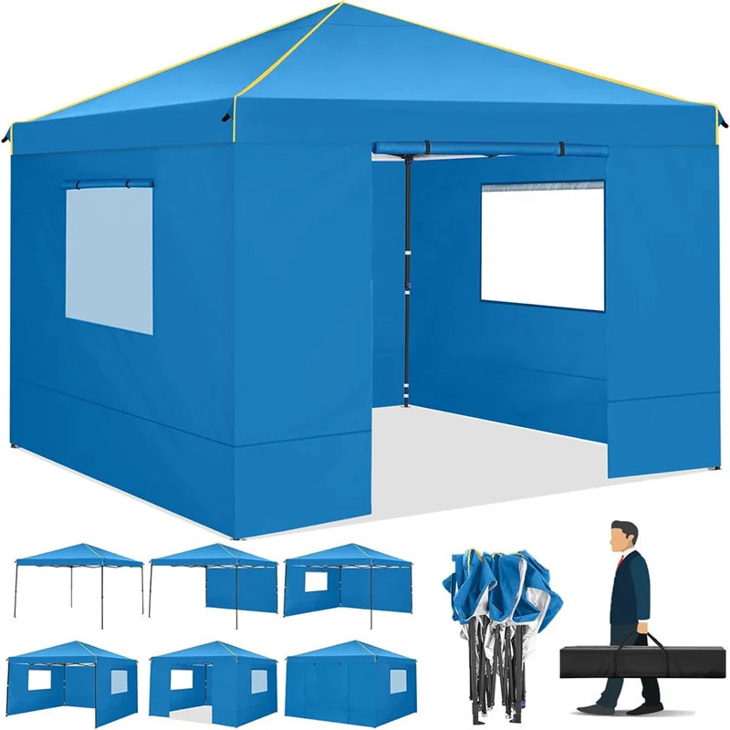 Tooluck Pop Up Canopy Tent With Sidewalls And Roll Up Mesh Windows Gazebo