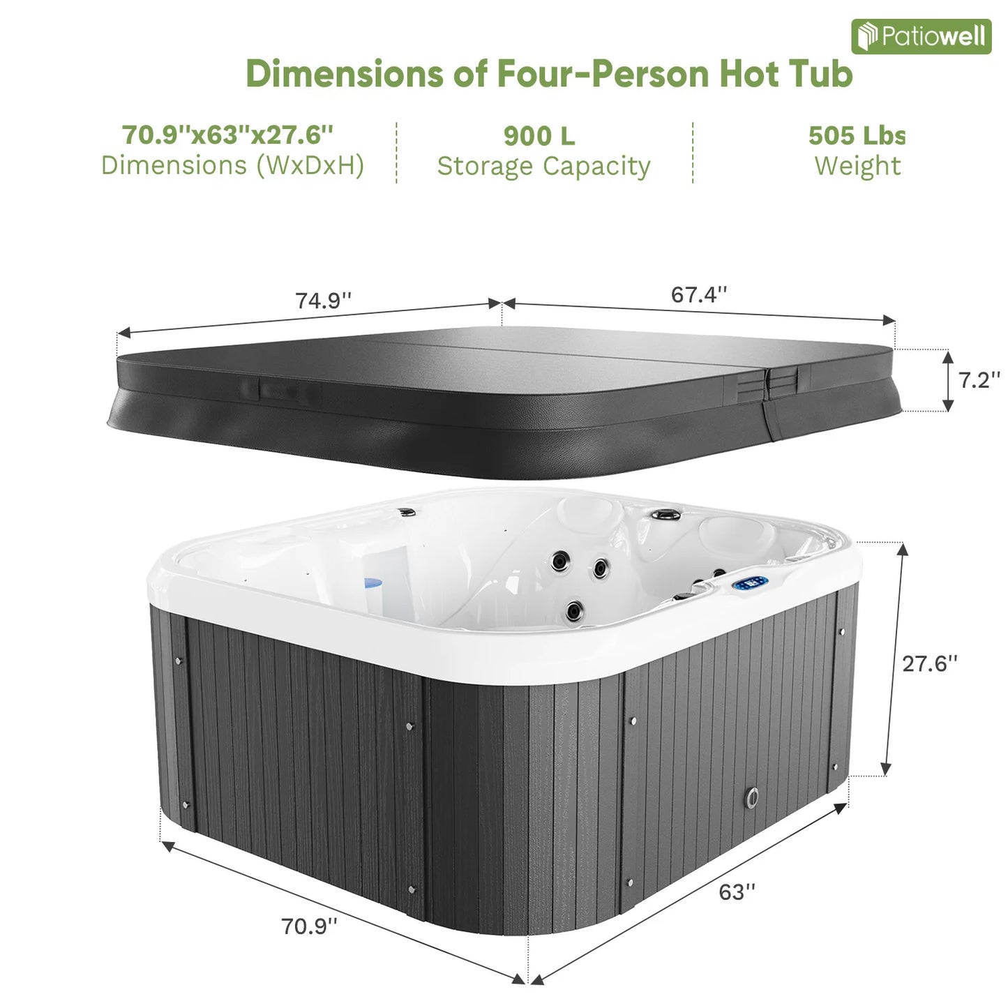 Outdoor Hot Tub 2 To 4 25Jet With Intelligent Control