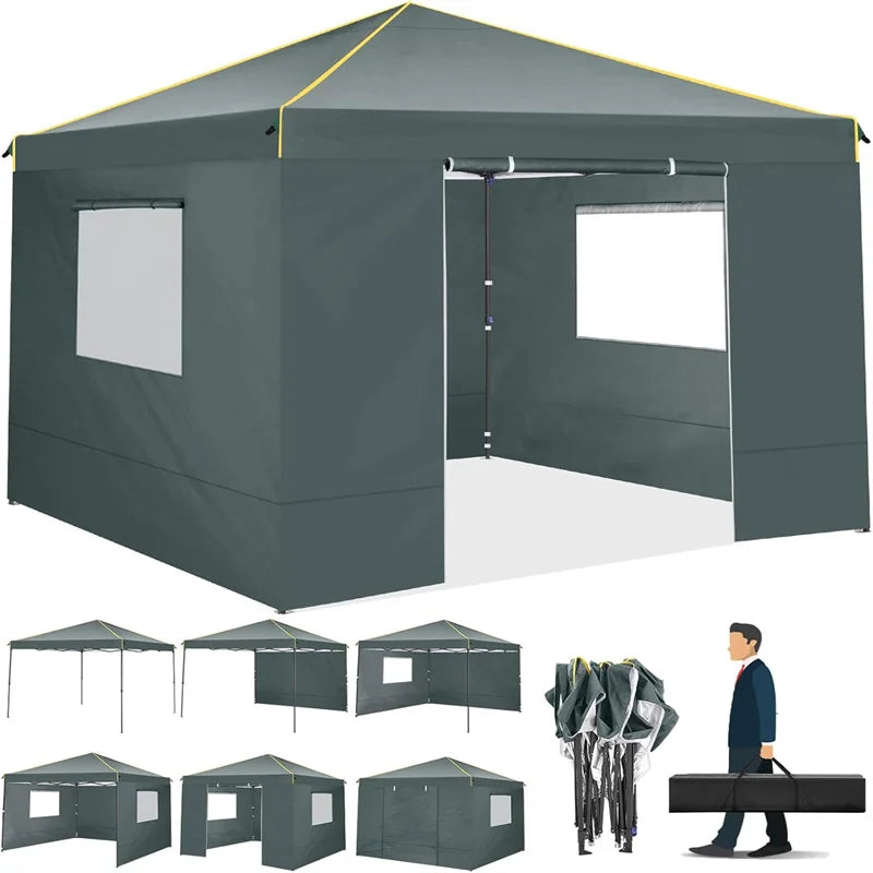 Tooluck Pop Up Canopy Tent With Sidewalls And Roll Up Mesh Windows Gazebo